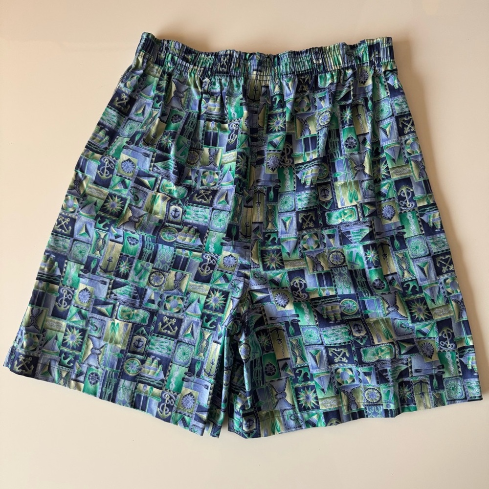 NEW Vintage 90s Toucan Dance Shorts Mens Large Colorful AOP Beach Sail Boat Knot - Picture 6 of 8